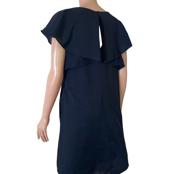 LuLu's shift sheath dress black flutter sleeves boxy mini lightweight SZ S - Picture 8 of 11